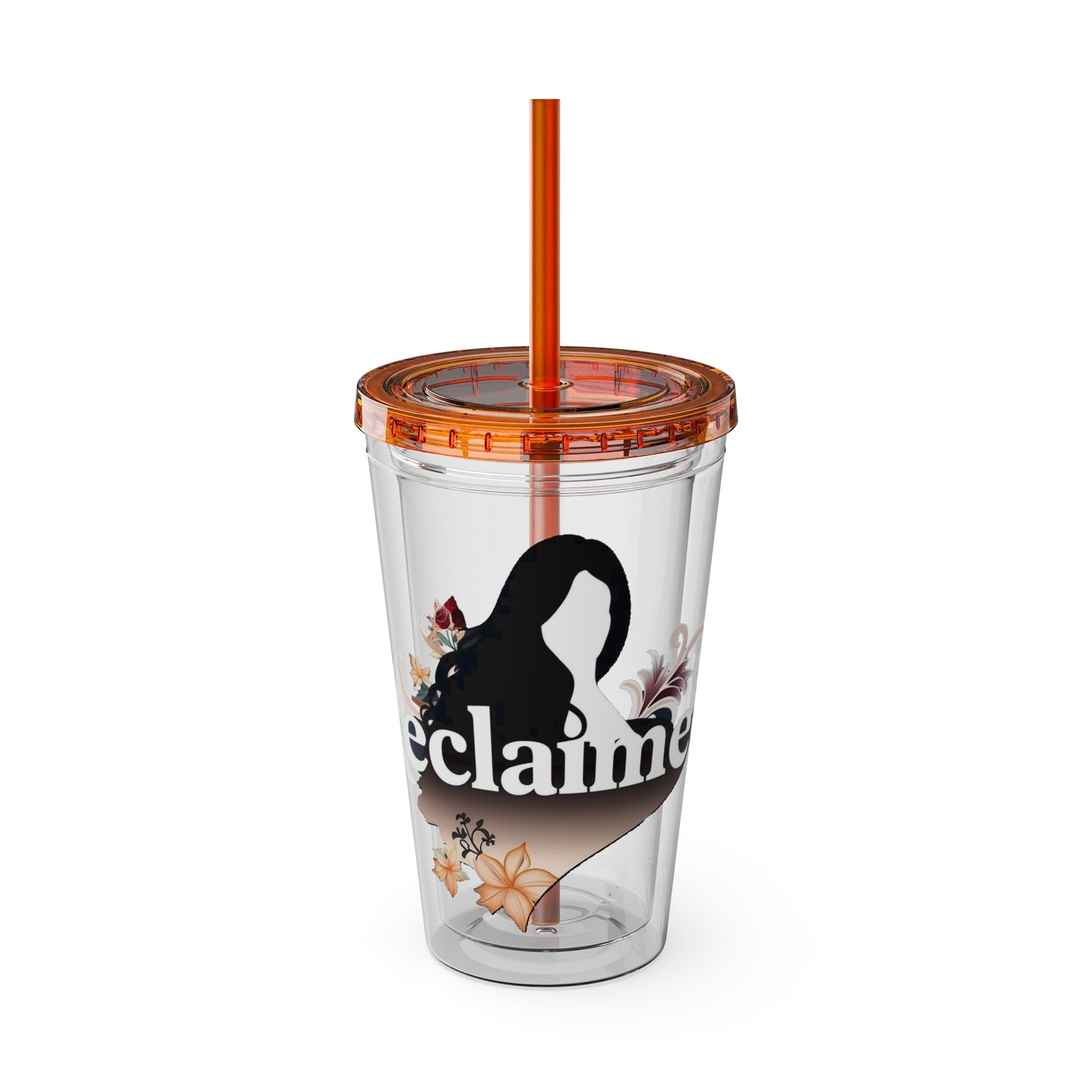 "Reclaimed" Sunsplash Reclaim Tumbler with Straw - 16oz Insulated Acrylic Drinkware for Summer Fun