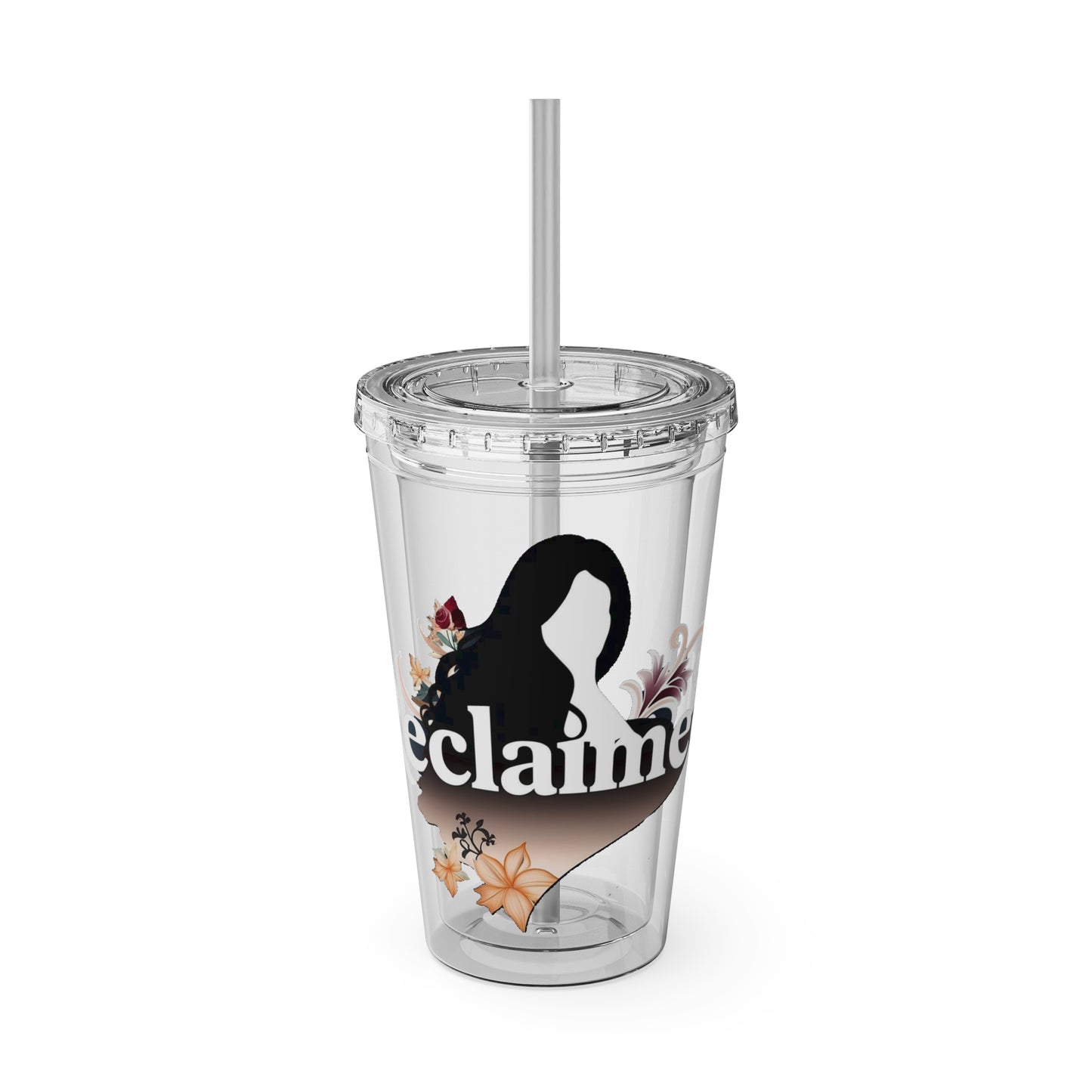"Reclaimed" Sunsplash Reclaim Tumbler with Straw - 16oz Insulated Acrylic Drinkware for Summer Fun