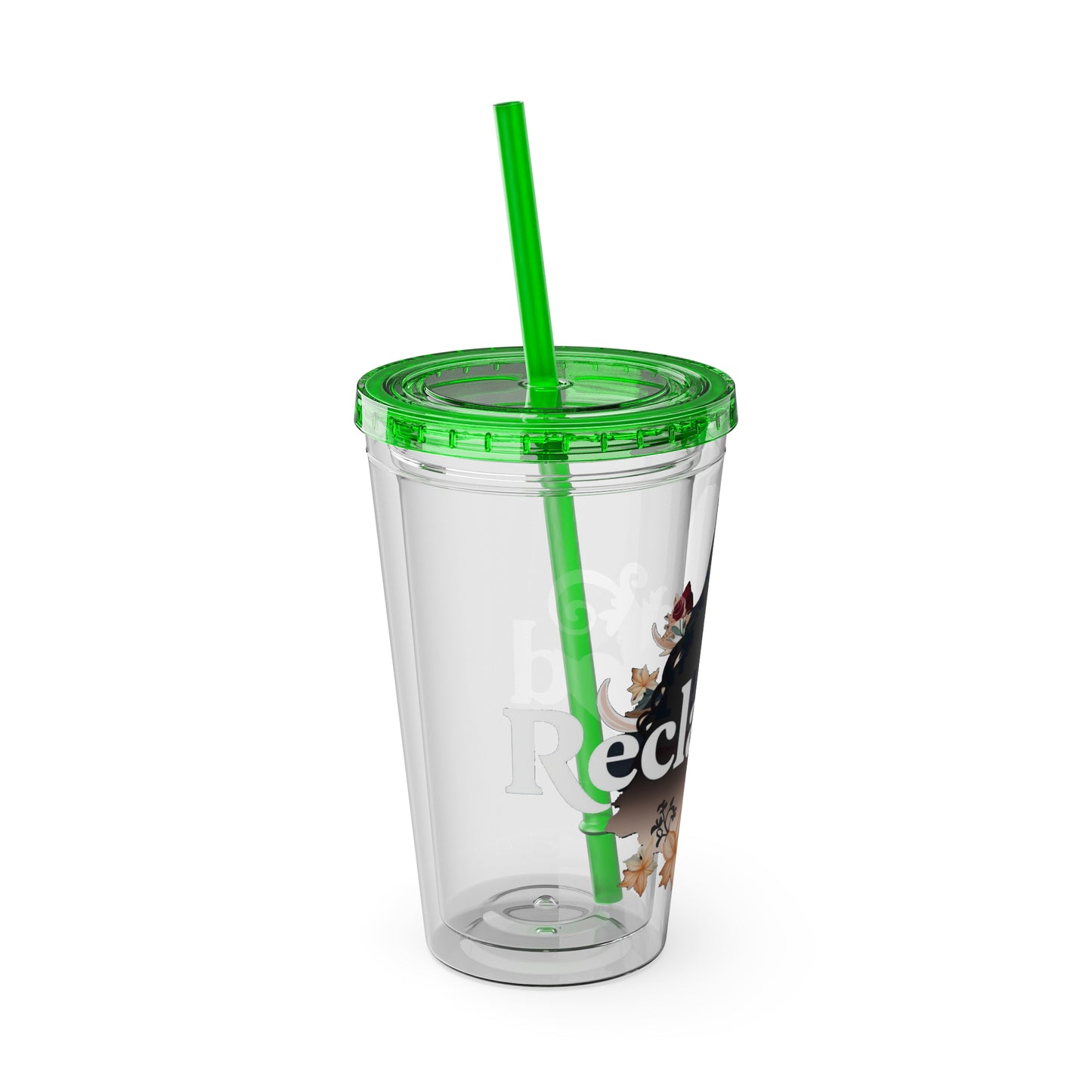 "Reclaimed" Sunsplash Reclaim Tumbler with Straw - 16oz Insulated Acrylic Drinkware for Summer Fun