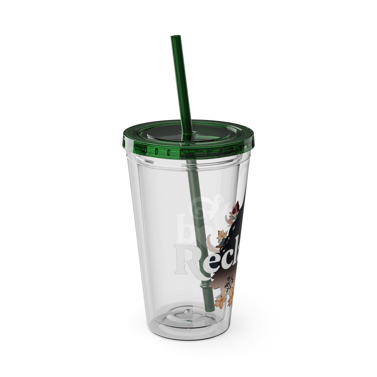 "Reclaimed" Sunsplash Reclaim Tumbler with Straw - 16oz Insulated Acrylic Drinkware for Summer Fun