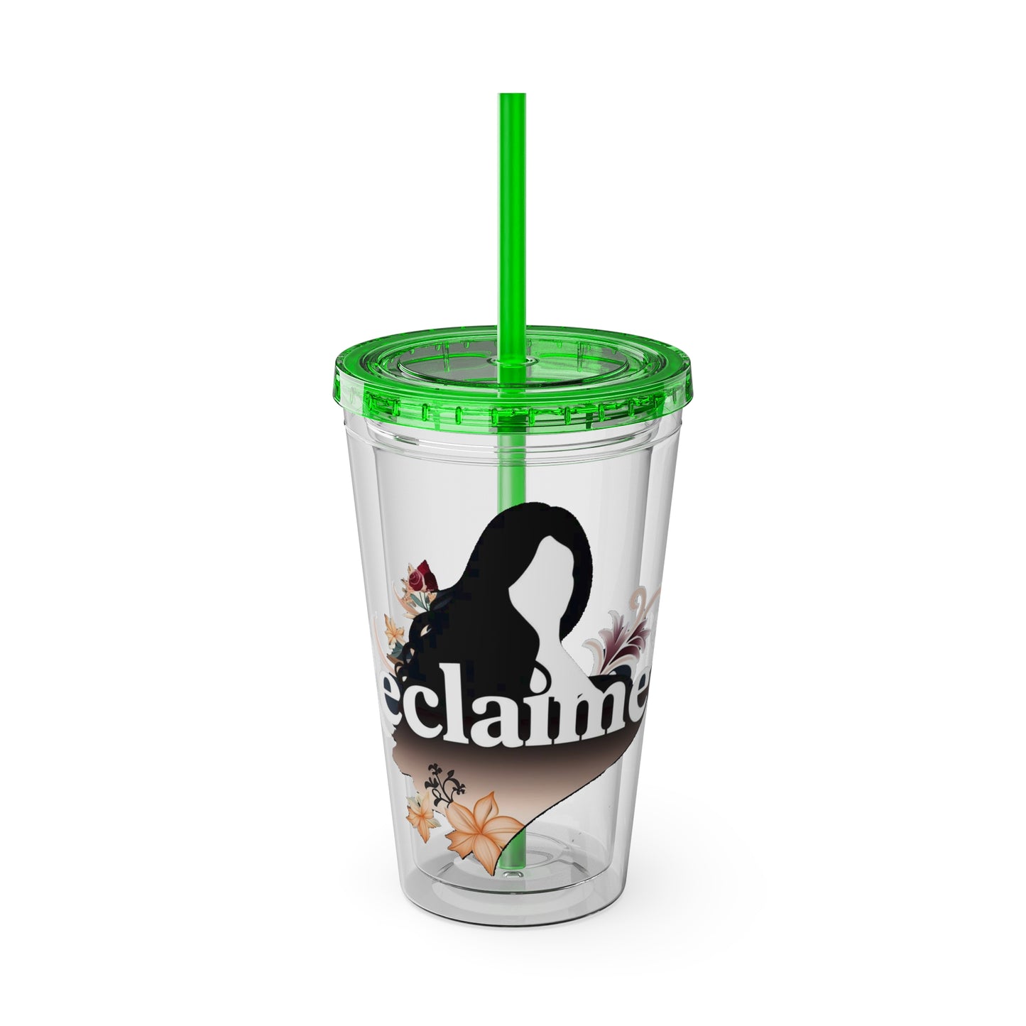 "Reclaimed" Sunsplash Reclaim Tumbler with Straw - 16oz Insulated Acrylic Drinkware for Summer Fun