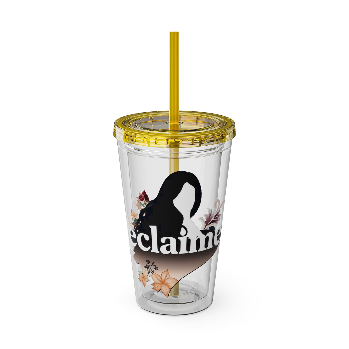 "Reclaimed" Sunsplash Reclaim Tumbler with Straw - 16oz Insulated Acrylic Drinkware for Summer Fun