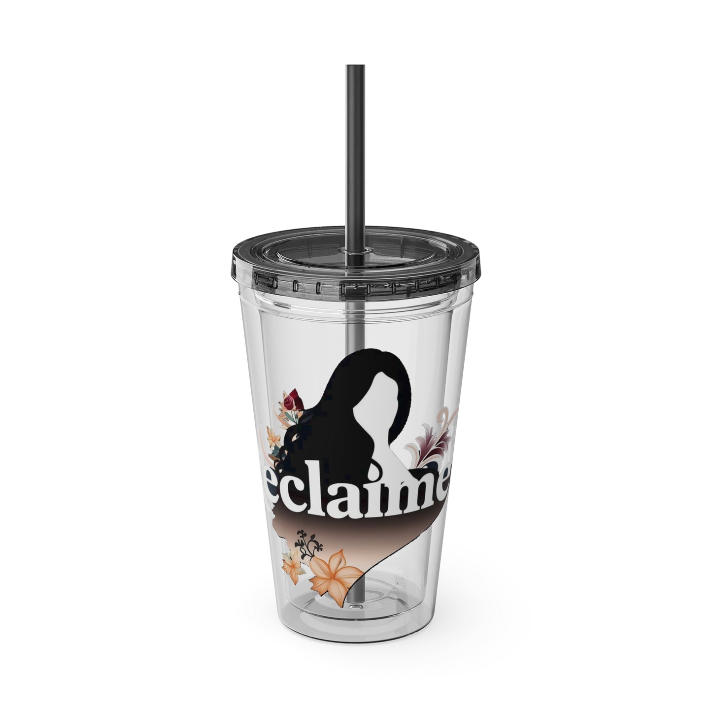 "Reclaimed" Sunsplash Reclaim Tumbler with Straw - 16oz Insulated Acrylic Drinkware for Summer Fun